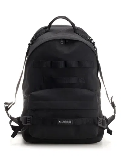 Balenciaga Explorer Logo Patched Backpack In Black