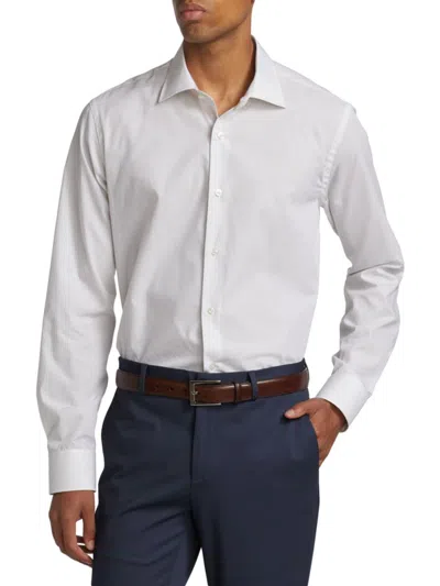 Saks Fifth Avenue Collection Strike Square Dress Shirt In Bright White