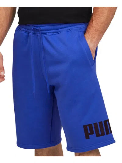 Puma Mens Fleece Casual Shorts In Blue