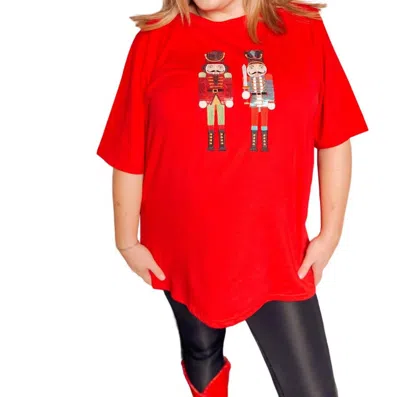 Why Dress Sequin Nutcracker Tee/dress In Red