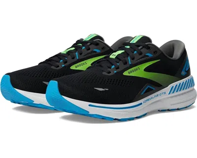 Brooks Men's Adrenaline Gts 23 Running Shoes ( D Width ) In Black/hawaiian Ocean /green In Multi