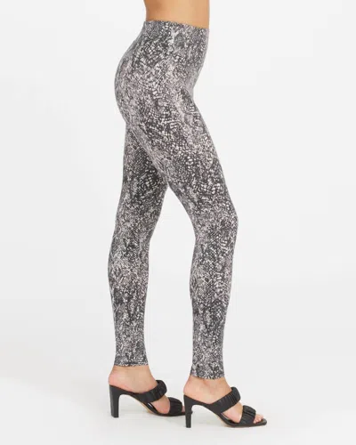 Spanx Faux Leather Legging In Grey Snake