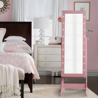 Inspired Home Queenie Jewelry Armoire In Pink