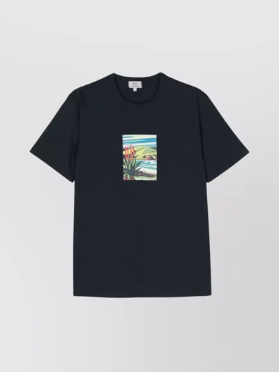 Woolrich Graphic-print Cotton T-shirt In Blue
