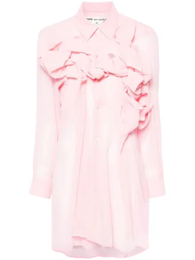 Comme Des Garcon Blouse With Ruffles In Pink