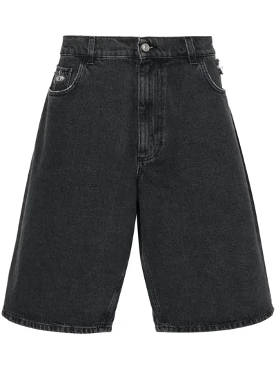 1017 Alyx 9 Sm Distressed Carpenter Shorts With Buckle In Black