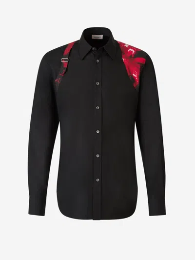 Alexander Mcqueen Cotton Poplin Harness Shirt In Black