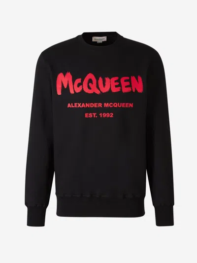 Alexander Mcqueen Cotton Logo Sweatshirt In Relaxed Fit