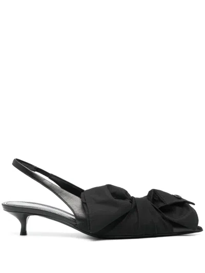 Balenciaga Leather Heeled Shoes In Black