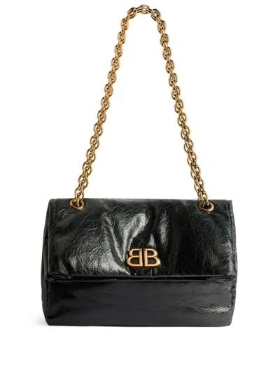 Balenciaga Small "monaco" Shoulder Bag With Chain In Black