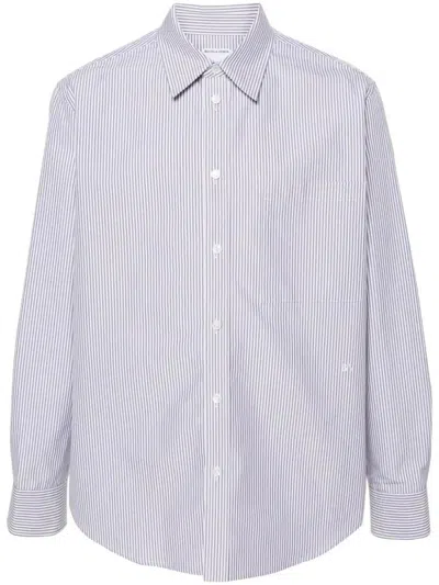 Bottega Veneta Striped Shirt Clothing In Gray