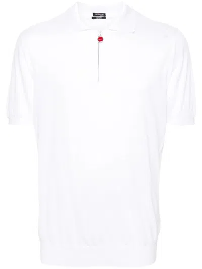 Kiton Fine-knit Polo Shirt In White
