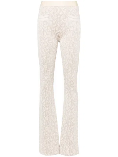 Palm Angels Flared Trousers With Medium Rise In White