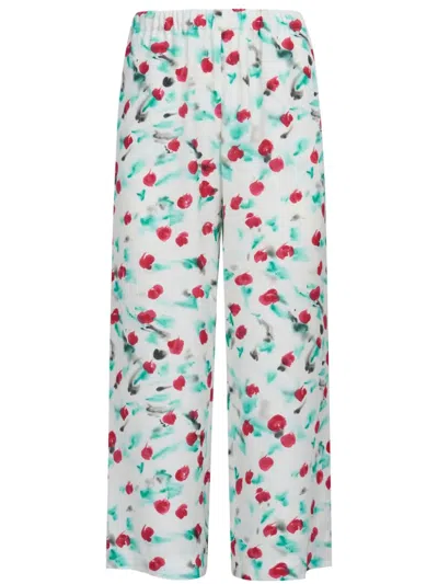 Marni Floral-print Cropped Trousers In Multicolour