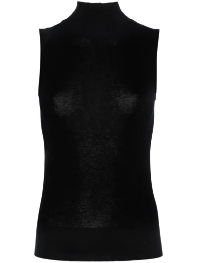 Lemaire Turtleneck Sleeveless Top In Black