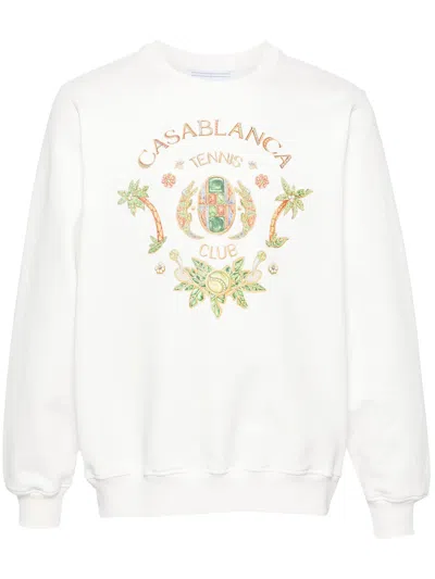 Casablanca Joyaux D`afrique Tennis Club Sweatshirt In White