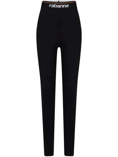 Rabanne Leggings With Bodyline Logo Band In Black