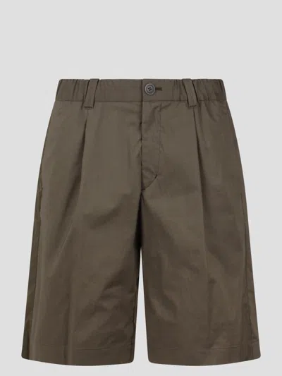 Herno Light Cotton Stretch And Ultralight Crease Shorts In Grey