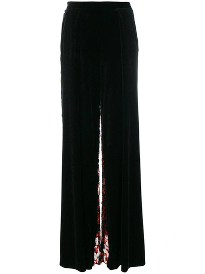 Talbot Runhof Nila Embroidered Trousers In Black