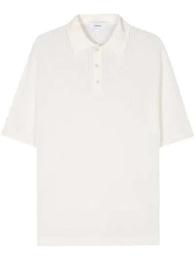 Lardini Open-knit Polo Shirt In White