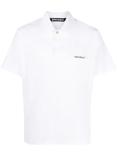 Palm Angels Sartorial Tape Pocket Polo In White/white