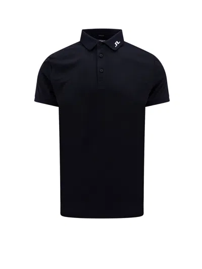 J. Lindeberg Tour Logo-embroidered Polo Shirt In Black