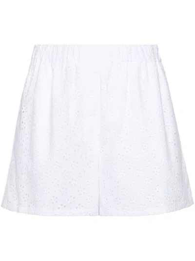 Kenzo Kurze High-rise-shorts Mit Lochstickerei In White