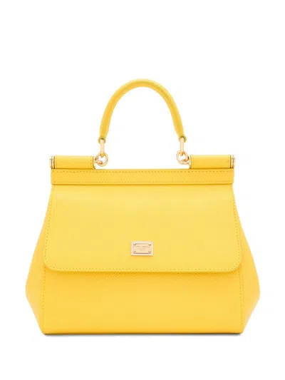 Dolce & Gabbana Small Sicily Shoulder Bag In Yellow & Orange