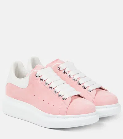 Alexander Mcqueen Oversized Suede Sneakers In Pink