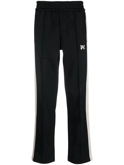 Palm Angels Sports Trousers With Embroidery In Black