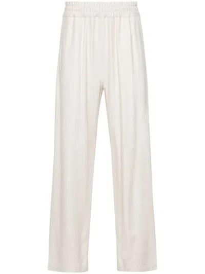 Gcds Sports Trousers With Embroidery In White