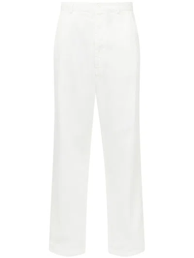 Mm6 Maison Margiela Mid-rise Straight-leg Trousers In White