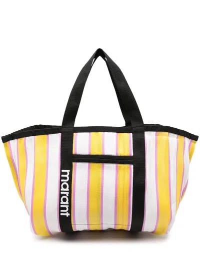 Isabel Marant Warden Striped Tote Bag In Yellow