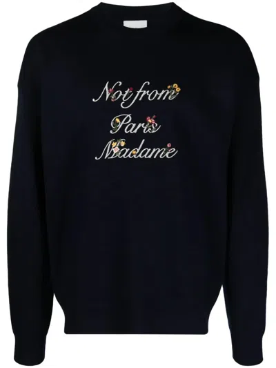 Drôle De Monsieur Sweater With Embroidery In Black