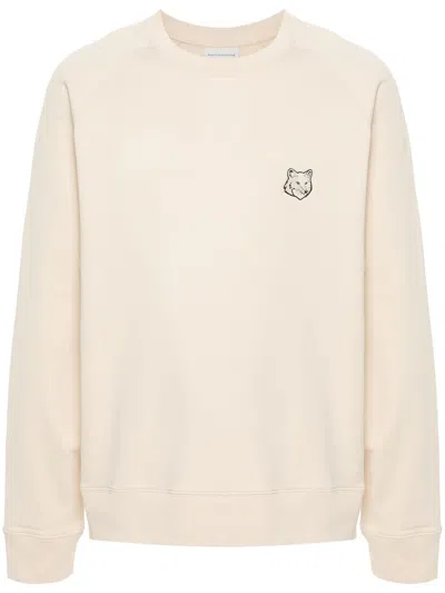 Maison Kitsuné Sweatshirt With Application In Neutral