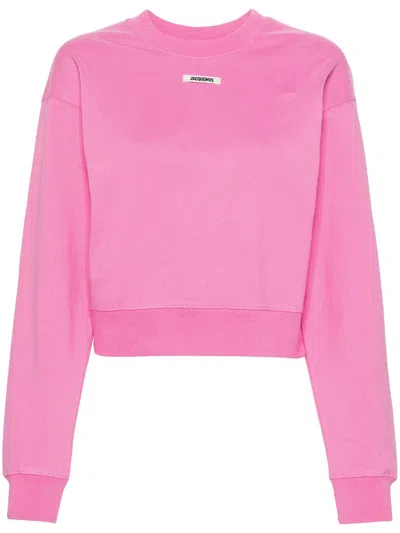 Jacquemus Sweatshirt With Logo Application In Pink & Purple