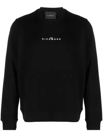 John Richmond Logo-print Cotton-blend Sweatshirt In Black