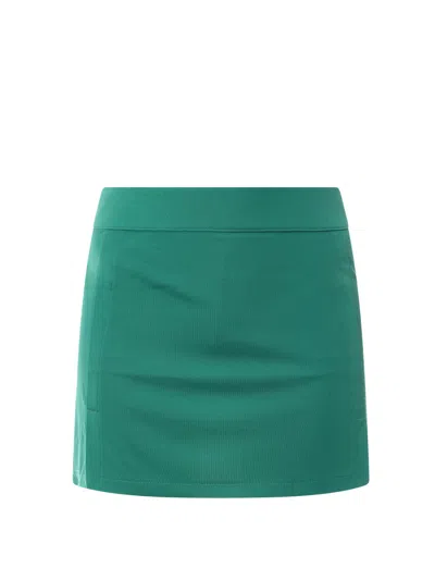 J. Lindeberg Technical Fabric Midi Skirt In Green