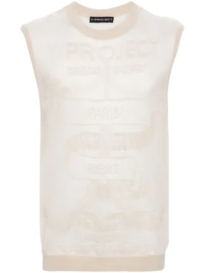 Y/project Semi-transparent Sleeveless Paris Shirt In Nude & Neutrals