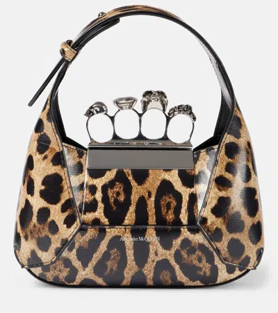 Alexander Mcqueen Jewelled Small Animal-print Tote Bag In Multicoloured