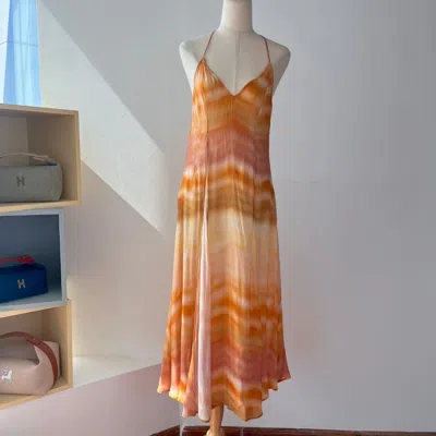 Pre-owned Cult Gaia Orange/beige Maxi Cover Dress