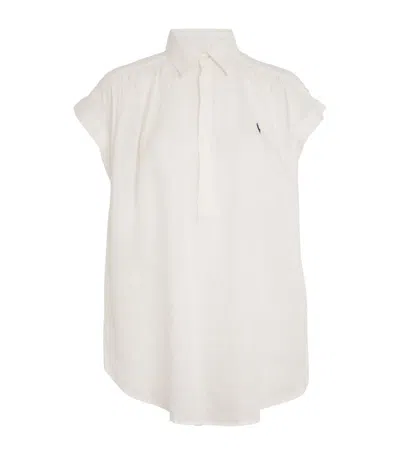 Polo Ralph Lauren Linen Polo Pony Shirt In White