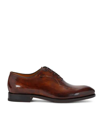 Bontoni Leather Elegante Reverse Loafers In Brown