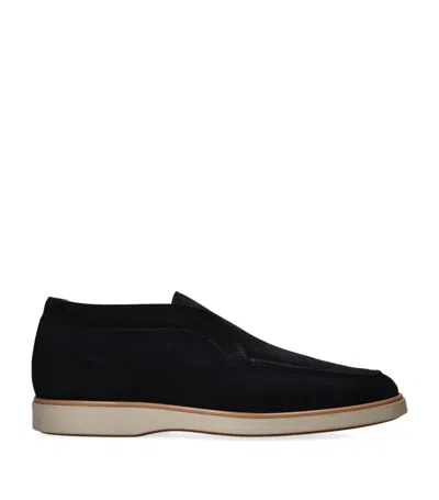 Magnanni Suede Paraiso Loafers In Navy