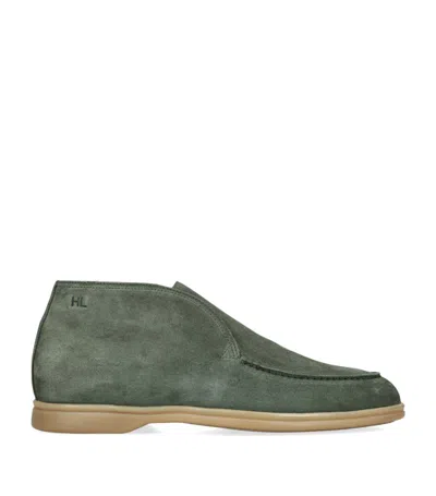 Harrys Of London Suede Tower Boots In Green