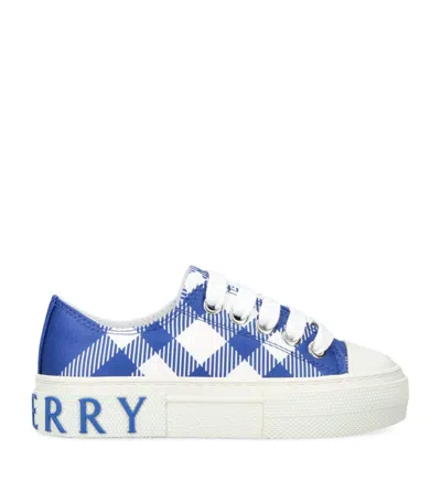 Burberry Kids' Jack Check-print Cotton-canvas Low-top Trainers 2-9 Years In Blue