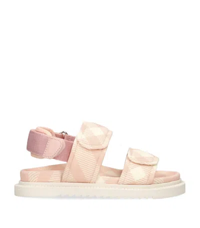 Burberry Kids Check Jamie Sandals In Pink