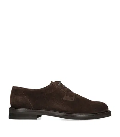 Harrys Of London Suede Shore Lace-up Loafers In Brown
