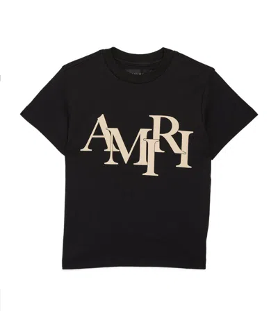 Amiri Kids Staggered Logo T-shirt (4-12 Years) In Black