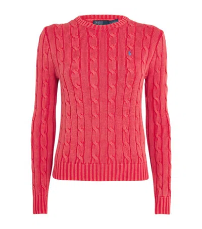 Polo Ralph Lauren Cotton Cable-knit Sweater In Pink